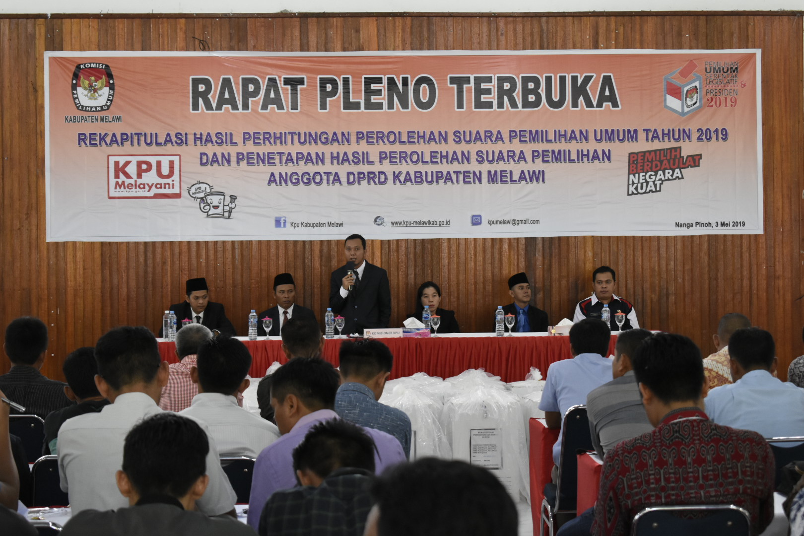 KPU KABUPATEN MELAWI MENGGELAR RAPAT PLENO TERBUKA PEMILIHAN UMUM 2019