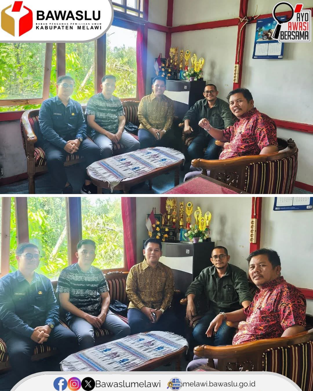 Bawaslu Kab. Melawi Bersama KPU Kab. Melawi  Berkoordinasi di Kantor Disdukcapil Kab. Melawi