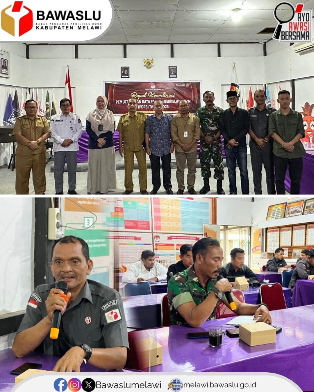 Bawaslu Kabupaten Melawi menghadiri Rapat Koordinasi Pemutakhiran Data Pemilih Berkelanjutan (PDPB