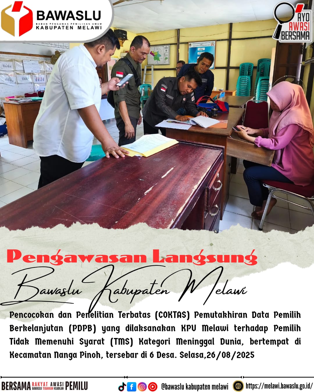 Pengawasan Langsung Coklit Terbatas(COKTAS)