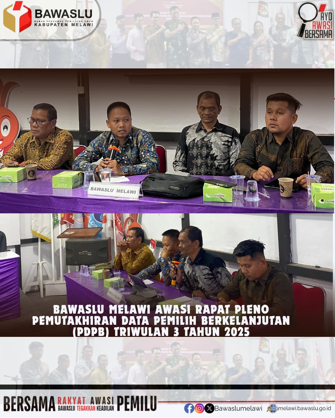 Bawaslu Kabupaten Melawi Awasi Rapat Pleno Terbuka PDPB