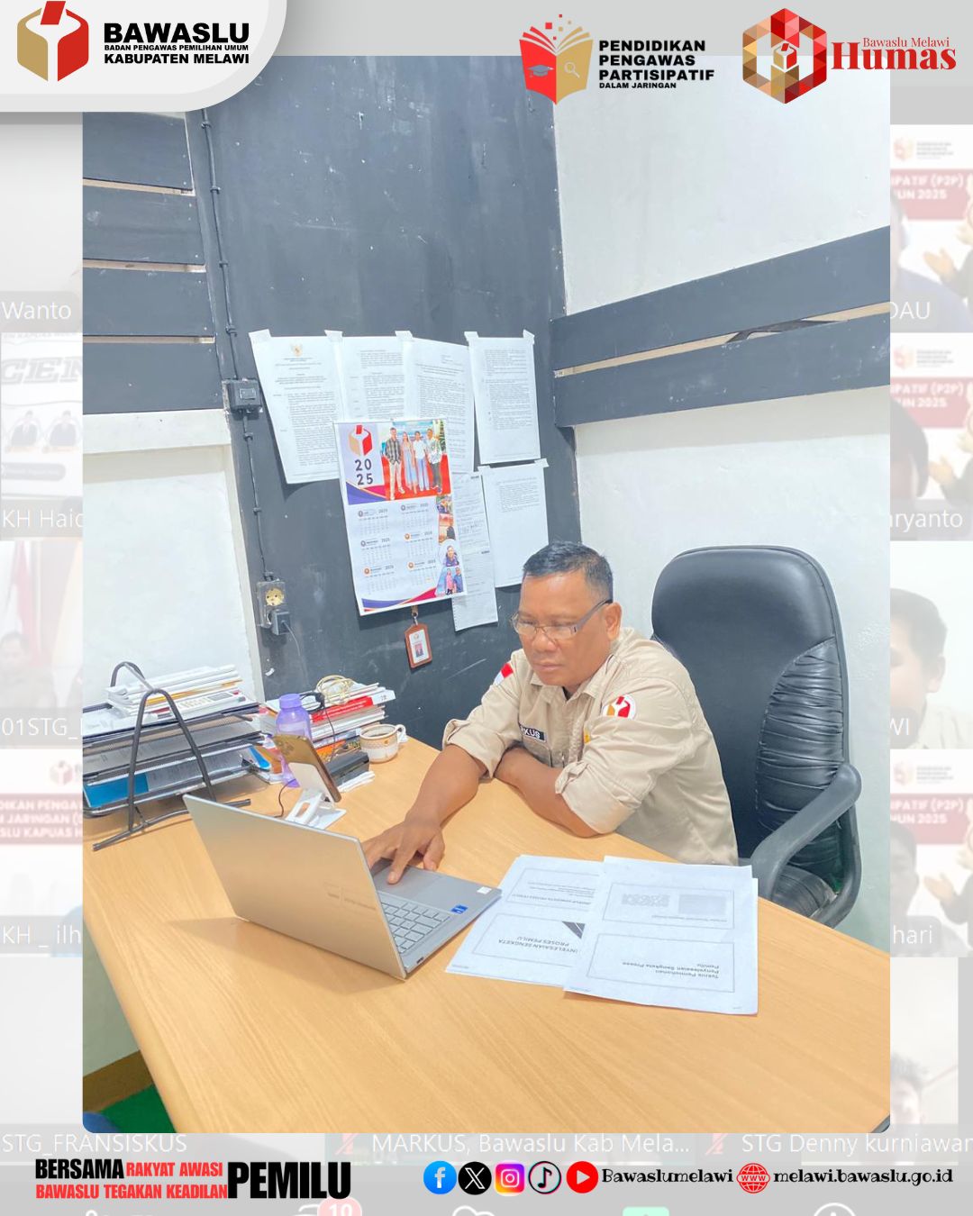 Anggota Bawaslu Melawi Markus, S.H Jadi Narasumber Pendidikan P2P secara daring Bahas Penyelesaian Sengketa Proses Pemilu