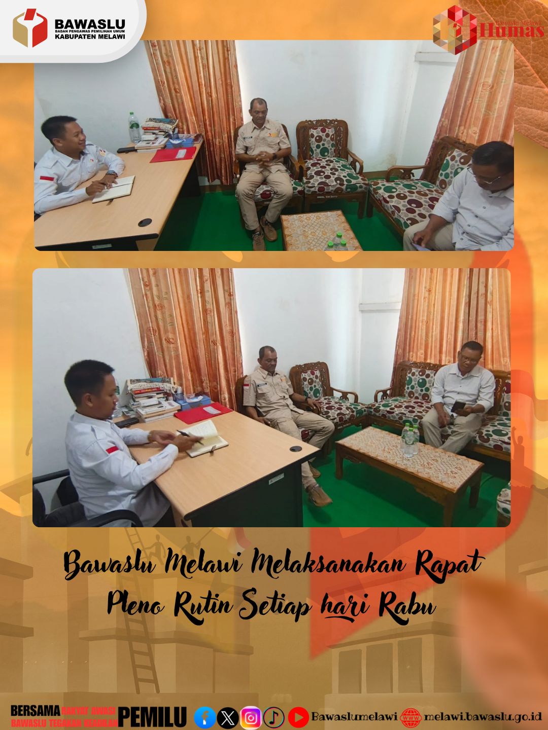 Bawaslu Melawi Melaksanakan Rapat Pleno Rutin Setiap hari Rabu