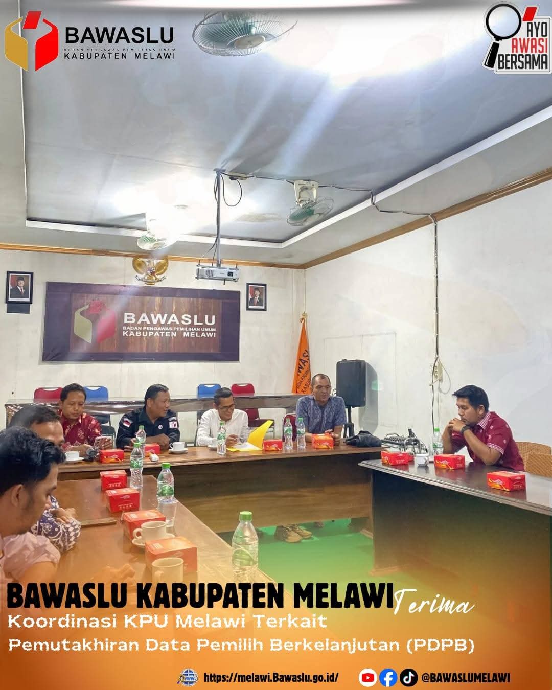 Badan Pengawas Pemilihan Umum (Bawaslu) Kabupaten Melawi menyambut baik pelaksanaan koordinasi yang dilakukan oleh Komisi Pemilihan Umum (KPU) 