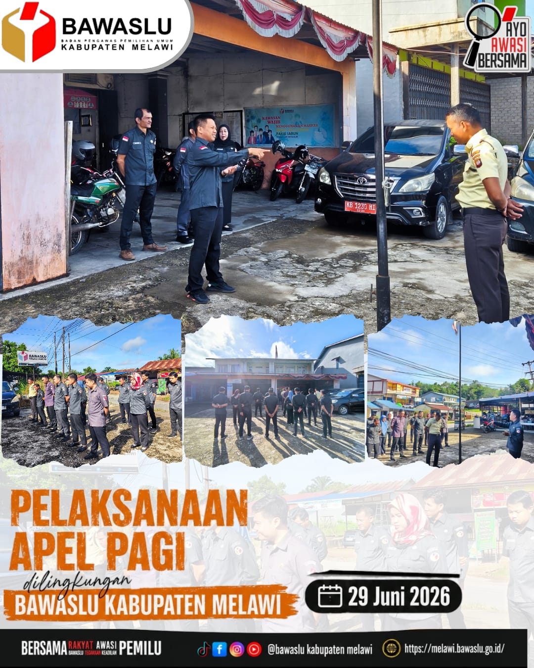 Bawaslu Kabupaten Melawi melaksanakan Apel Rutin Senin Pagi
