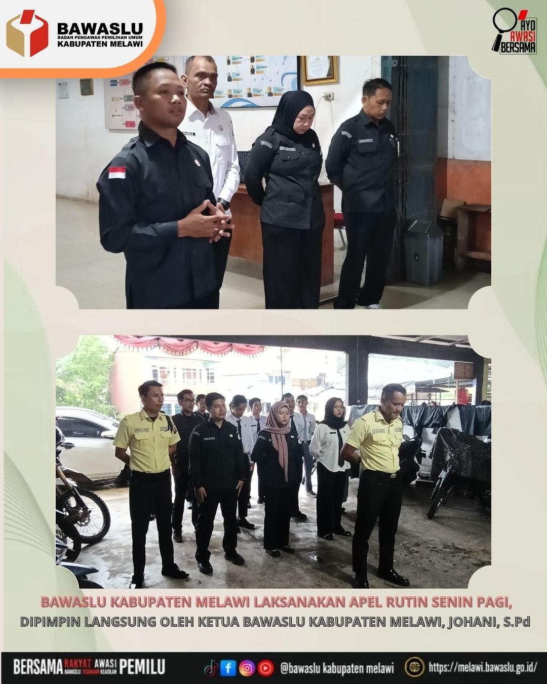 Bawaslu Kabupaten Melawi Laksanakan Apel Rutin Senin Pagi