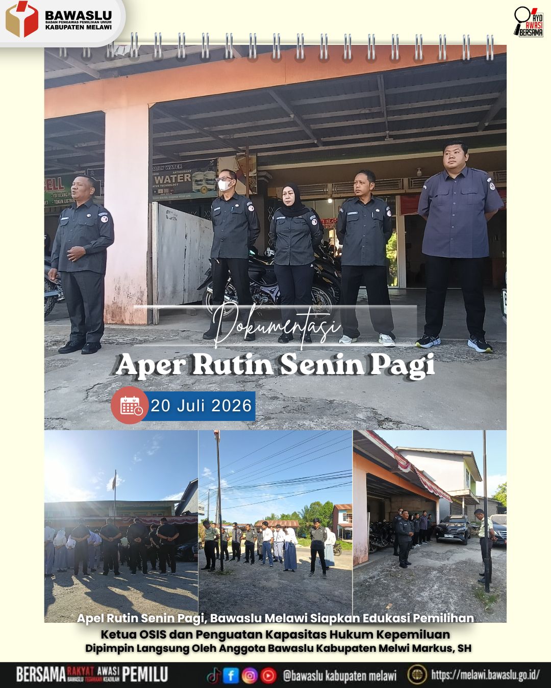 Apel Rutin Senin Pagi, Bawaslu Melawi Siapkan Edukasi Pemilihan Ketua OSIS dan Penguatan Kapasitas Hukum Kepemiluan