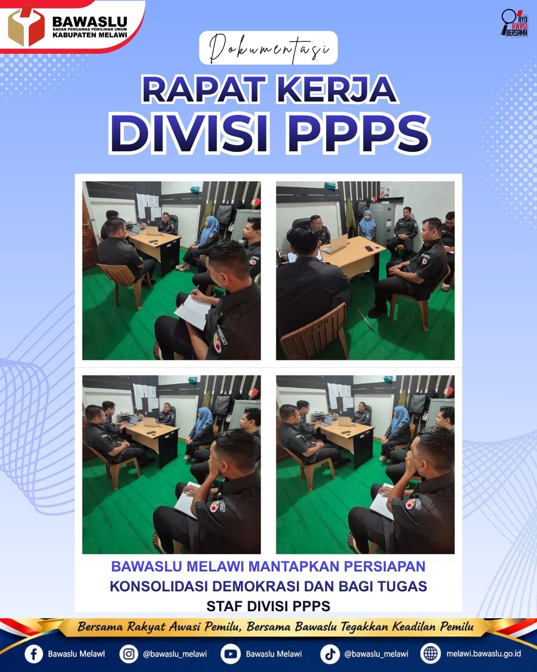 Bawaslu Melawi Mantapkan Persiapan Konsolidasi Demokrasi dan Bagi Tugas Staf Divisi PPPS