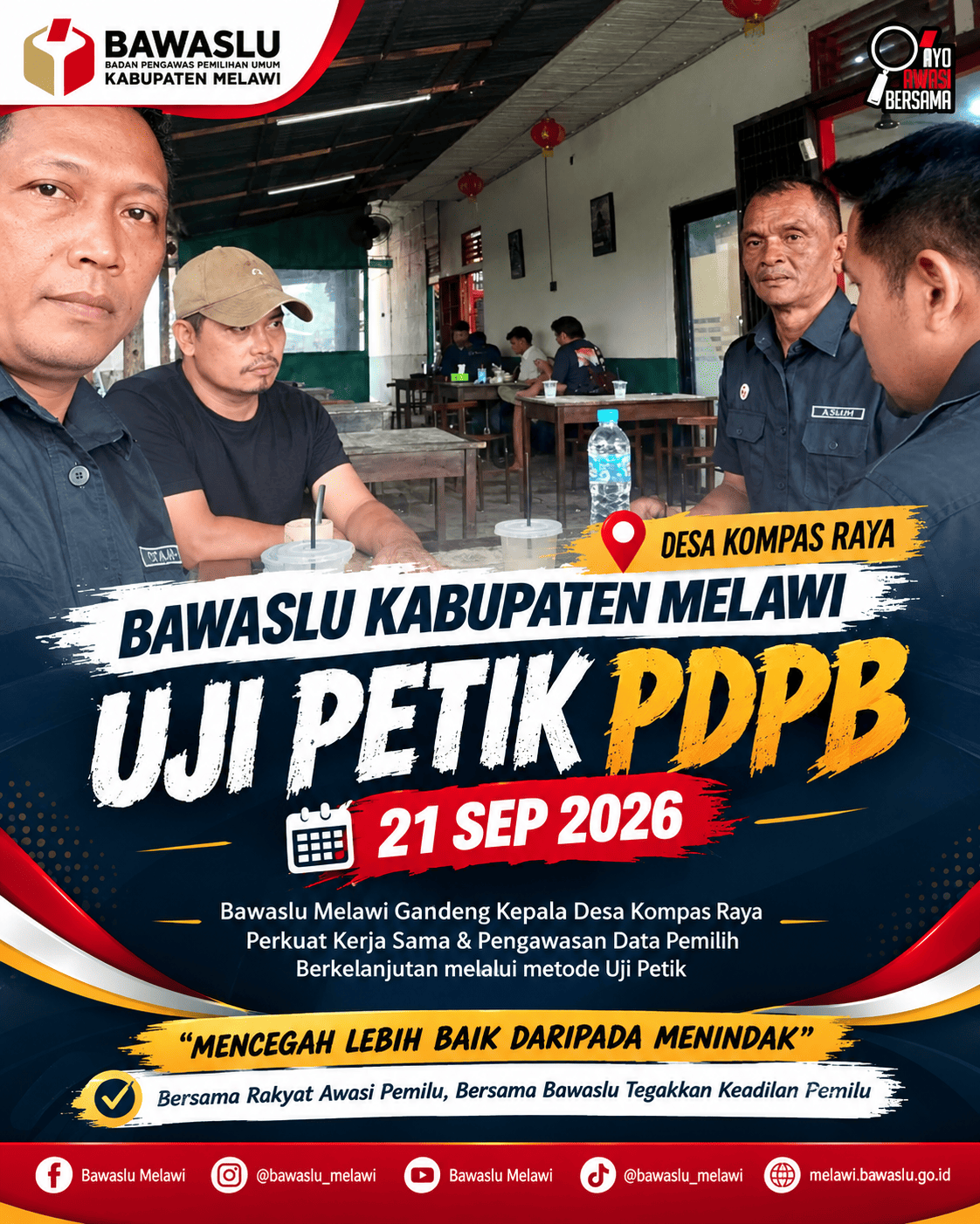 Bawaslu Melawi Gandeng Kepala Desa Kompas Raya Perkuat Kerja Sama & Pengawasan Data Pemilih Berkelanjutan melalui metode Uji Petik