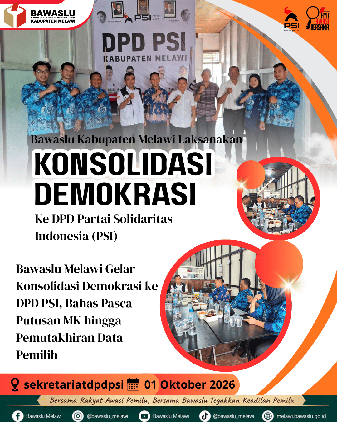 Bawaslu Melawi Gelar Konsolidasi Demokrasi ke DPD PSI, Bahas Pasca-Putusan MK hingga Pemutakhiran Data Pemilih