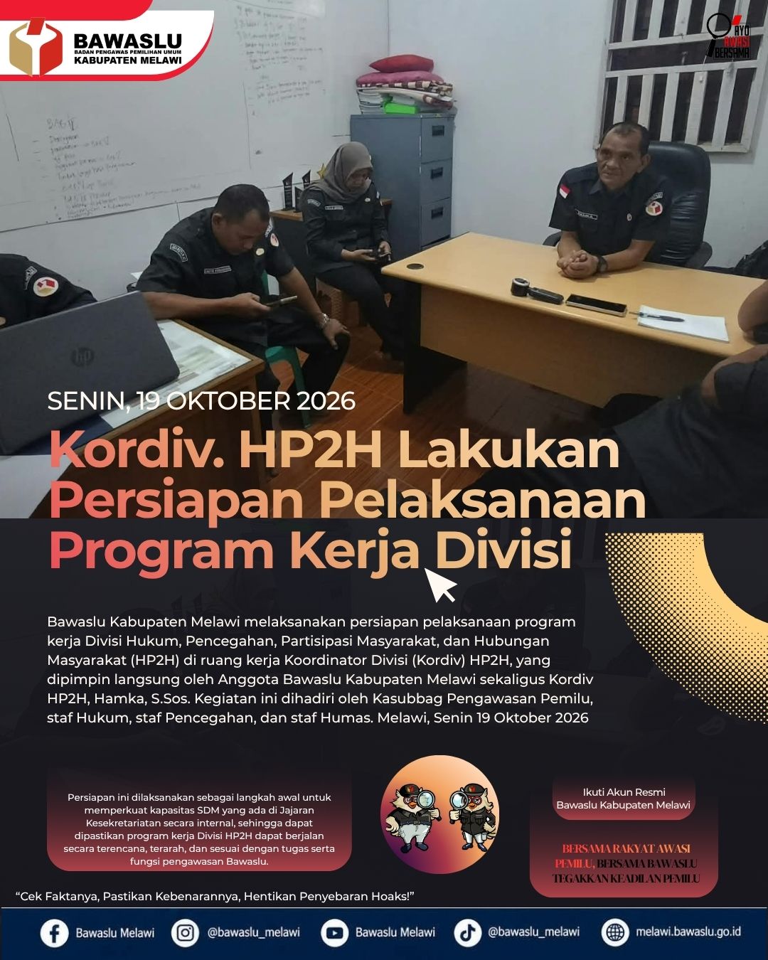 Kordiv. HP2H Lakukan Persiapan Pelaksanaan Program Kerja Divisi