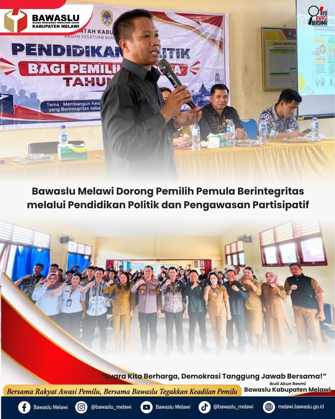 Bawaslu Melawi Dorong Pemilih Pemula Berintegritas melalui Pendidikan Politik dan Pengawasan Partisipatif