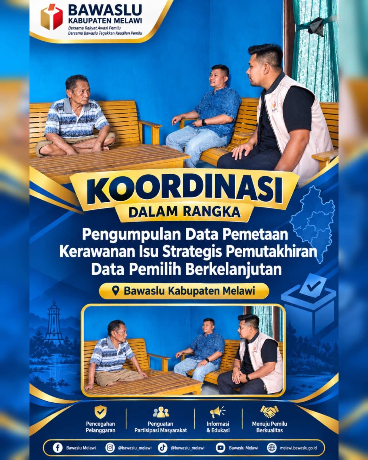 Bawaslu Melawi Petakan Kerawanan Data Pemilih Berkelanjutan, Koordinasi dengan Aparat Wilayah