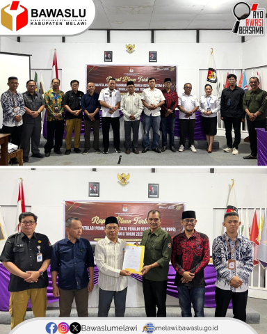 , Bawaslu Kabupaten Melawi Hadiri Rapat Pleno Terbuka PDPB Triwulan II Tahun 2025 yang diselenggarakan oleh KPU Kabupaten Melawi