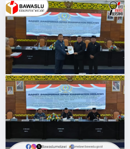 Bawaslu Melawi Hadiri Rapat Paripurna DPRD Kabupaten Melawi, penyampaian tentang RPJMD tahun 2025-2029 dan penyampaian Raperda Kab. Melawi tentang pertanggungjawaban pelaksanaan APBD Tahun 2024