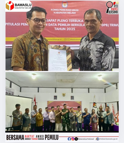 Bawaslu Kabupaten Melawi Awasi Rapat Pleno Terbuka PDPB Triwulan 3