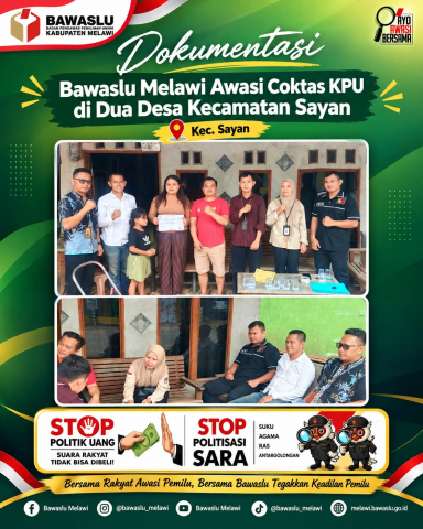 Bawaslu Melawi Awasi Pencocokan Terbatas (Coktas) Pemuktahiran Data Pemilih Berkelanjutan Tahun 2026 bersama KPU Kab. Melawi di Dua Desa Kecamatan Sayan