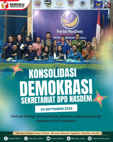 Perkuat Sinergi Jelang Pemilu, Bawaslu Melawi Kunjungi Sekretariat DPD NasDem