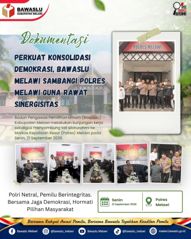 Perkuat Konsolidasi Demokrasi, Bawaslu Melawi Sambangi Polres Melawi Guna Rawat Sinergisitas 