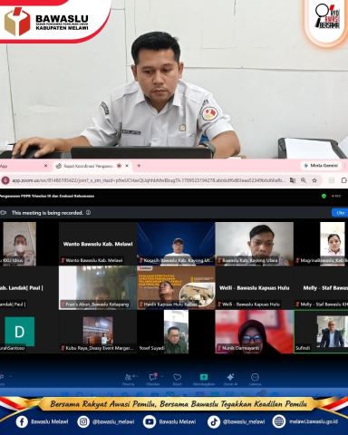 Perkuat Pengawasan PDPB dan Kehumasan, Kordiv HP2H Bawaslu Melawi Ikuti Rakor Bawaslu Kalbar