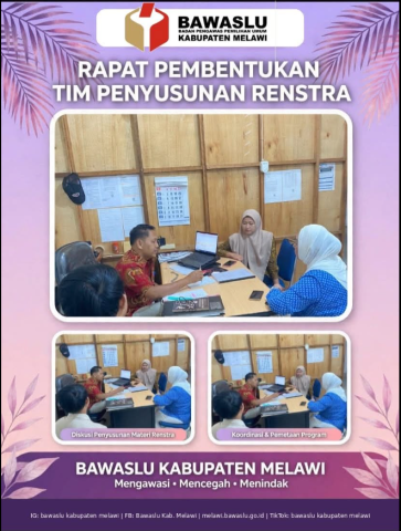 Bawaslu Kabupaten Melawi Gelar Rapat Pembentukan Tim Penyusun Dokumen Renstra