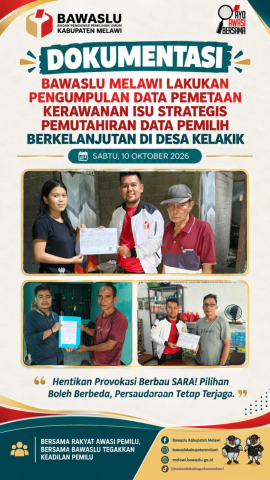 Bawaslu Melawi Lakukan Pengumpulan Data Pemetaan Kerawanan Isu Strategis Pemutakhiran Data Pemilih Berkelanjutan di Desa Kelakik