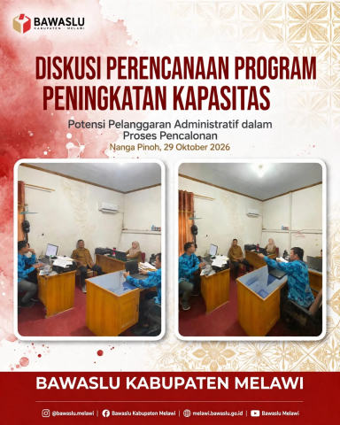 Bawaslu Kabupaten Melawi Gelar Diskusi Perencanaan Program Peningkatan Kapasitas