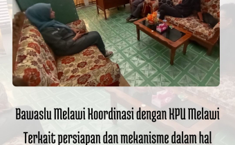 Bawaslu Melawi Koordinasi dengan KPU Melawi Terkait persiapan dan mekanisme dalam hal Pengawasan Pemutakhiran Data Partai Politik