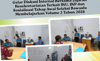 Kordiv. HP2H Bawaslu Kabupaten Melawi Gelar Diskusi Internal Bersama Jajaran Kesekretariatan Terkait IKU, IKP dan Sosialisasi Tahap Awal Seleksi Bawaslu Membelajarkan Volume 2 Tahun 2026