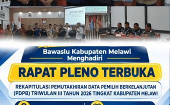 Bawaslu Melawi Hadiri Rapat Pleno Terbuka Rekapitulasi PDPB Triwulan III Tahun 2026