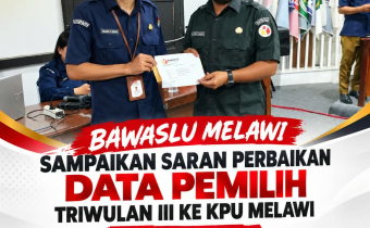 Bawaslu Melawi Sampaikan Saran Perbaikan Data Pemilih Triwulan III ke KPU Melawi