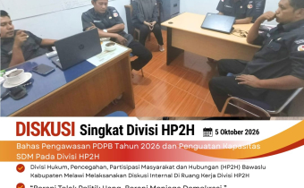 Diskusi Singkat Internal Divisi HP2H Bahas Pengawasan PDPB Tahun 2026 dan penguatan kapasitas SDM pada Divisi HPPH